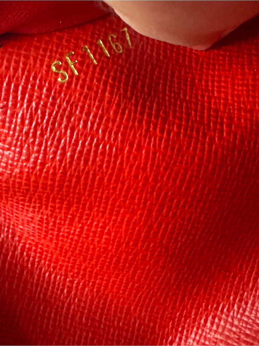 Louis Vuitton Monogram Zip Pouch in Brown with Red Accent - Picture 7 of 8